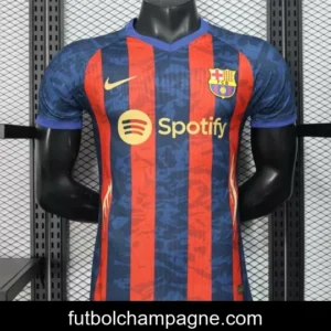 Player Version 25_26 Barcelona Home Blue Red Stripes Jersey with Spotify Sponsor