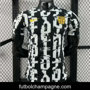 Player Version 25_26 Barcelona White with Abstract Graffiti Pattern Jersey