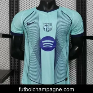 Player Version 25_26 FC Barcelona Light Blue with Vertical Pinstripe Pattern Jersey