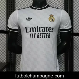Player Version 25_26 Real Madrid White with Geometric Pattern Jersey