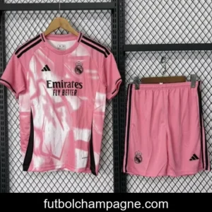 25_26 Kids Real Madrid Pink with Abstract Pattern Jersey