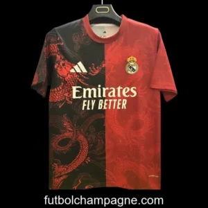 25_26 Real Madrid Red and Black with Split Dragon Design Jersey