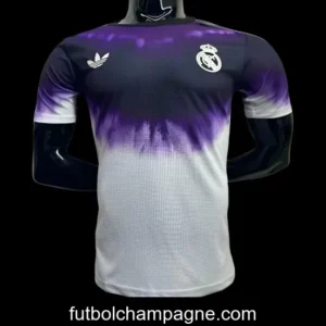 Player Version 24_25 Real Madrid Adidas Trefoil Purple_White Pre-Match Jersey