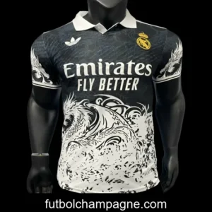 Player Version 25_26 Real Madrid Black & White Dragon Design Jersey