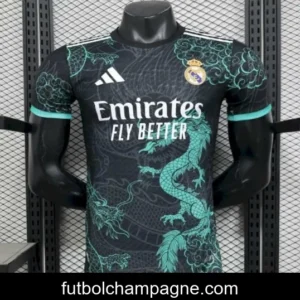 2025_26 Player Version Real Madrid Black Green Dragon Edition Jersey