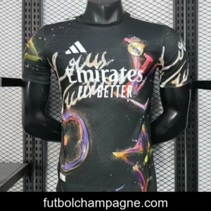 Player Version 25_26 Real Madrid Black with Colorful Abstract Art Pattern Jersey