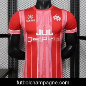 Player Version 25_26 Olympique de Marseille Red with Vertical Stripes Jersey