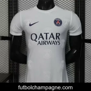 Player Version 25_26 PSG White with Embossed PSG Badge Pattern Jersey