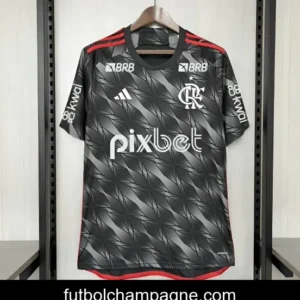 24_25 Flamengo Third Black Jersey With Full Sponsor