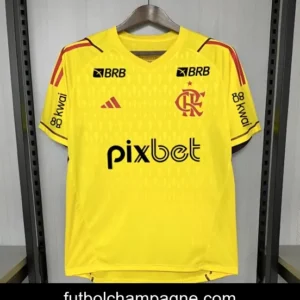 24_25 Flamengo Limited Edition Goalkeeper Yellow With All Sponsors