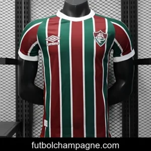 Player Version 25_26 Fluminense Green and Burgundy Vertical Striped with White Trim Jersey