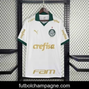 24_25 All Sponsor Palmeiras Away White Jersey With All Sponsor