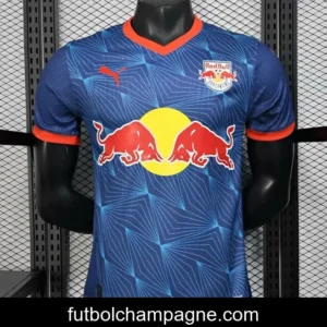Player Version 25_26 RB Bragantino Blue with Geometric Pattern and Red Bull Logo Jersey