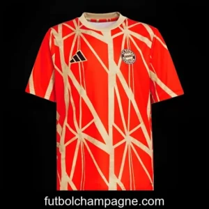24_25 Bayern Munich Light Red With Gold Cut-Out Pre-Match Jersey