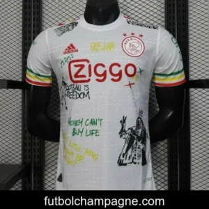 Player Version 25_26 Ajax White Jersey with Bob Marley Tribute Design