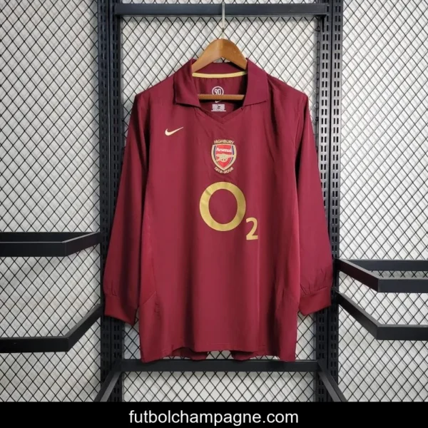 Retro 05-06 Arsenal Home Long Sleeve Jersey - Image 3