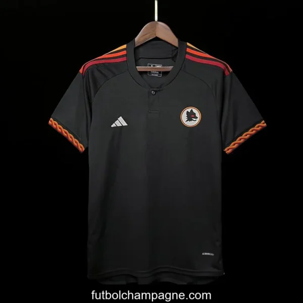 23_24 Roma Third Black Jersey - Image 3