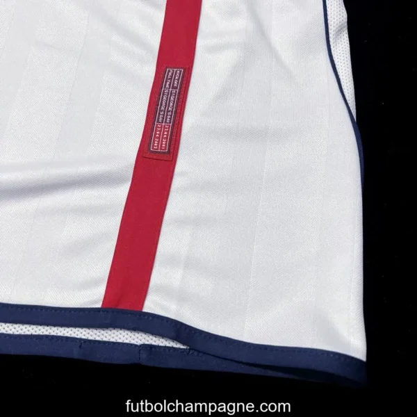 Long Sleeve Retro 2002 England Home Soccer Jersey - Image 3