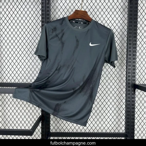 2025 NIKE Training Dark Grey with Abstract Paint Brush Pattern T-Shirt 1045 - Image 4