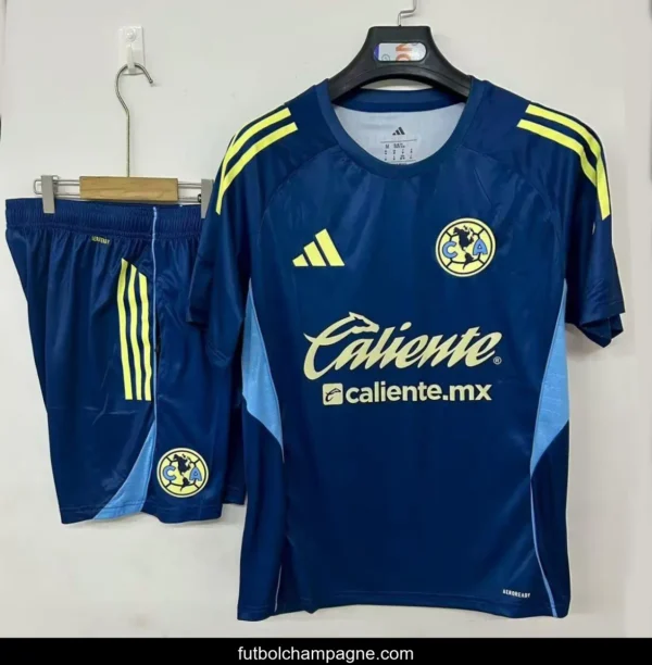 25_26 Club America Pre-Match Training Jersey Uniform Royal Blue+ Shorts - Image 2