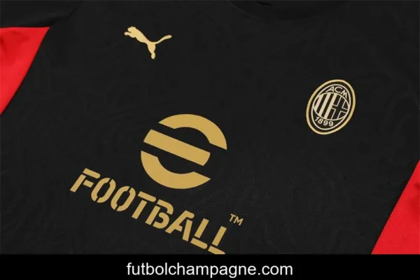 24_25 AC Milan Black Short Sleeve Jersey+Shorts - Image 3