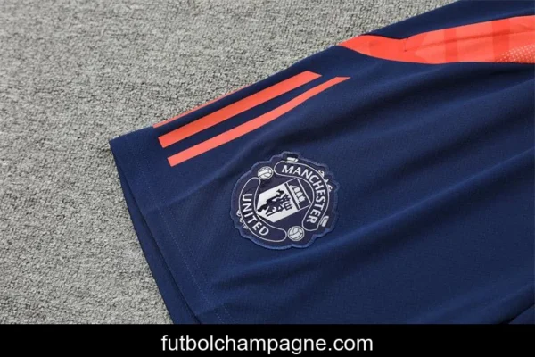 24_25 Manchester United Orange Short Sleeve Jersey+Shorts - Image 3