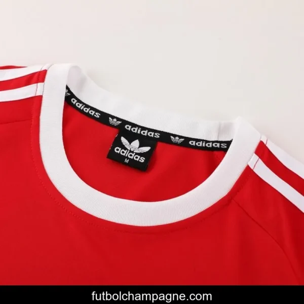 24_25 Adidas Original Red Short Sleeve Jersey+Shorts - Image 4