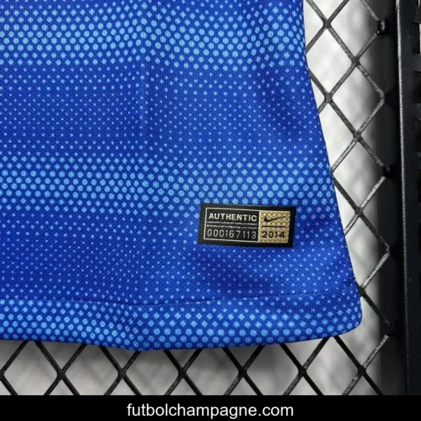 Retro 2014 Brazil Away Blue Jersey - Image 3