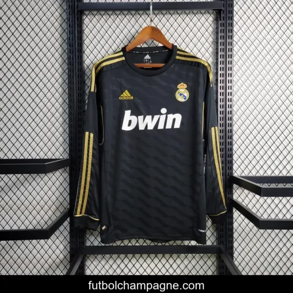 Retro Long Sleeve 2011_12 Real Madrid Away Black Jersey - Image 5