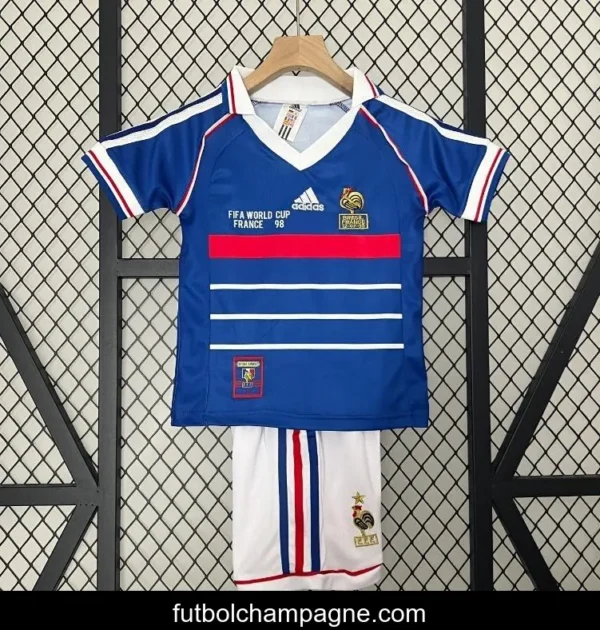 Retro 1998 Kids France Home Jersey - Image 4