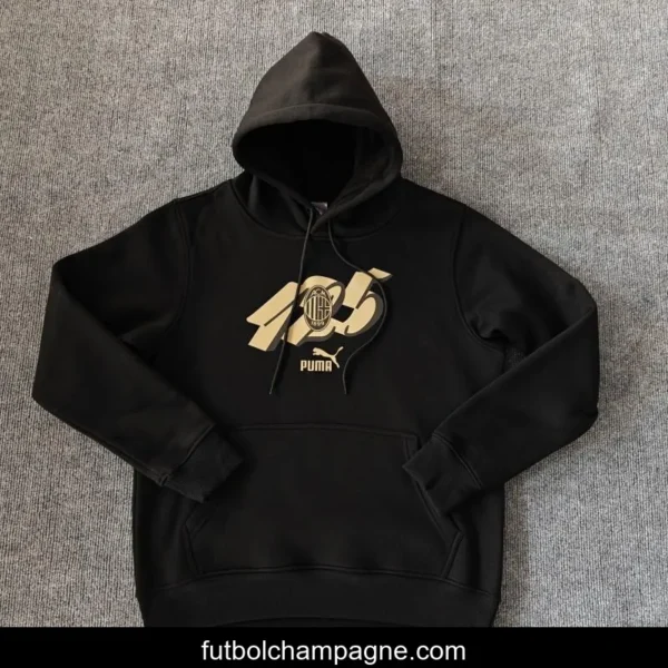 24_25 AC Milan 125Th Navy_Red_Black_Beige Hoodie WIth Black Badge - Image 2