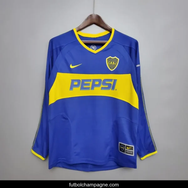Retro Long Sleeve Boca Juniors 03_04 home Soccer Jersey - Image 7