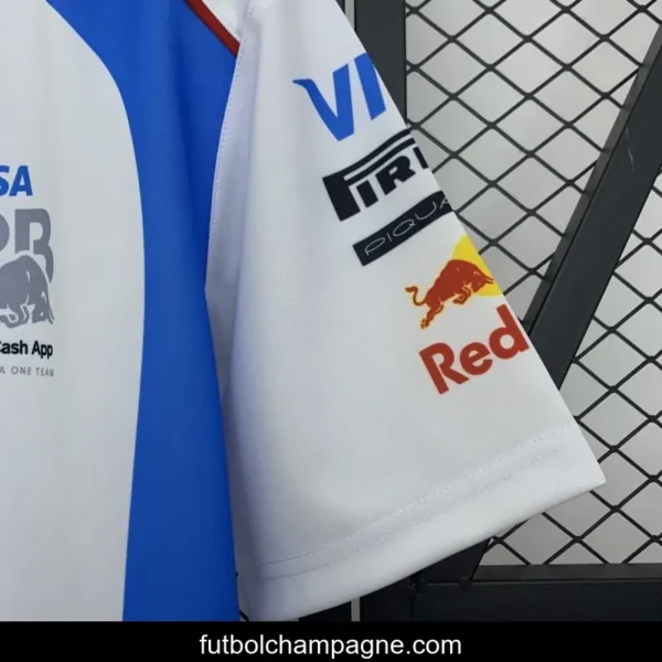 2025 F1 Formula RedBULL White_Blue T-Shirt - Image 4