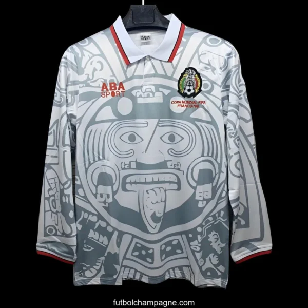 Retro 1998 Mexico Away White Long Sleeve Jersey - Image 3