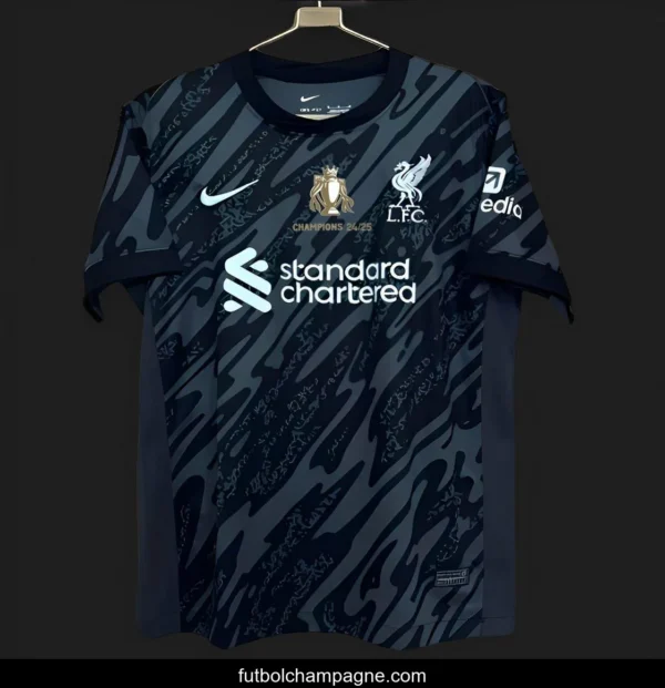 24_25 Liverpool Black Goalkeeper Jersey With Champion Printing - Image 2