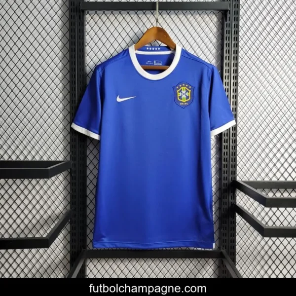Retro 2006 Brazil Away Blue Jersey - Image 6