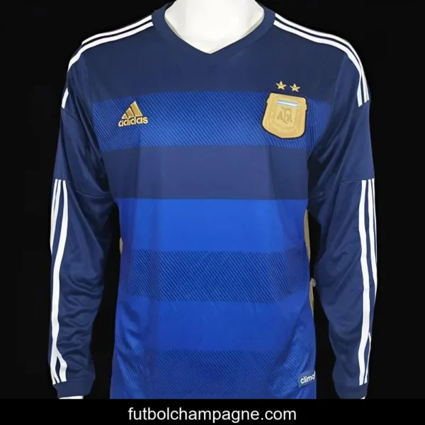 Retro 2014 Argentina Home Long Sleeve Soccer Jersey - Image 2