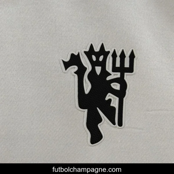 24_25 Manchester United Navy_Red_Black_Beige_Grey Hoodie WIth Black Badge - Image 4
