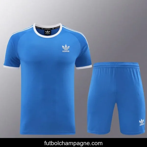 24_25 Adidas Original Blue Short Sleeve Jersey+Shorts - Image 8