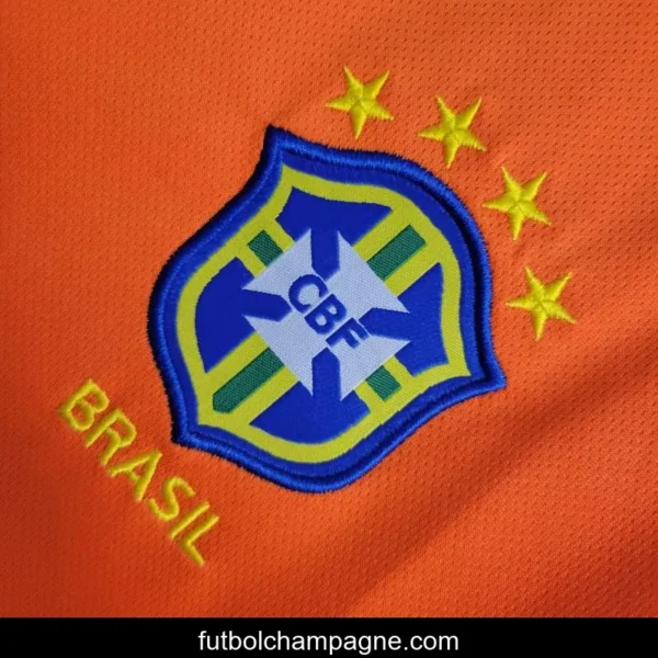 Retro Long Sleeve 1998 Brazil Goalkeeper Orange Jersey - Image 4