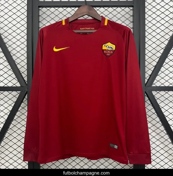 Retro 17_18 Roma Home Long Sleeve Jersey - Image 5
