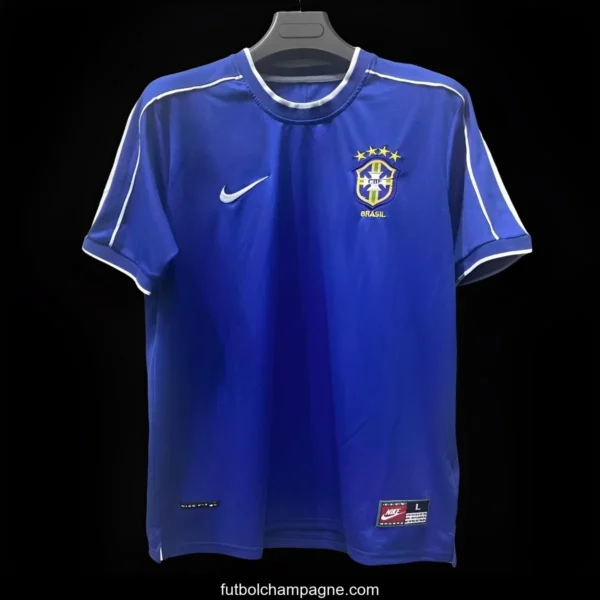 Retro 1998 Brazil Away Blue Jersey - Image 3
