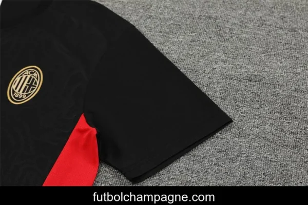 24_25 AC Milan Black Short Sleeve Jersey+Shorts - Image 4