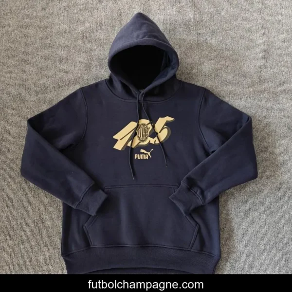 24_25 AC Milan 125Th Navy_Red_Black_Beige Hoodie WIth Black Badge - Image 4