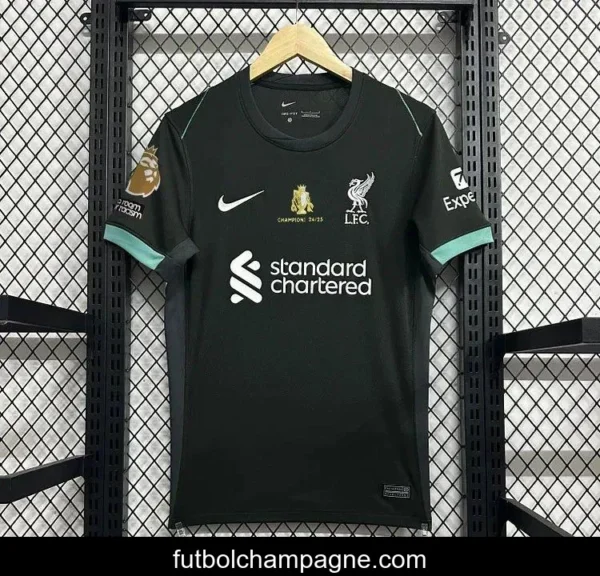 24_25 Liverpool Away Black Jersey With Champion Printing - Image 2