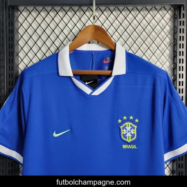 Retro 1997 Brazil Away Blue Jersey - Image 6