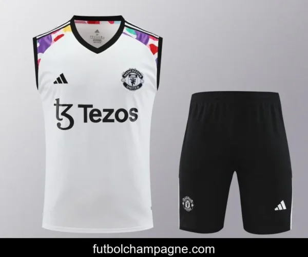 24_25 Manchester United White Vest Jeresy+Shorts - Image 9