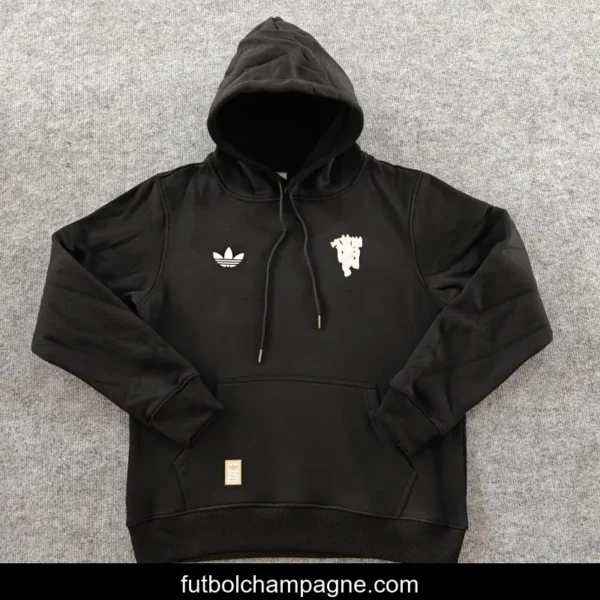 24_25 Manchester United Navy_Red_Black_Beige_Grey Hoodie WIth Black Badge - Image 6