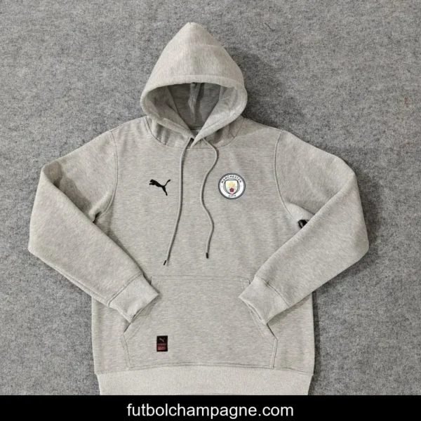 24_25 Manchester City Navy_Red_Black_Beige_Grey Hoodie WIth Black Badge - Image 7