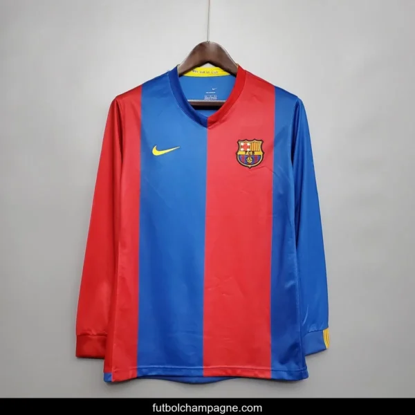 Retro Barcelona 06_07 Long sleeve home Soccer Jersey - Image 5